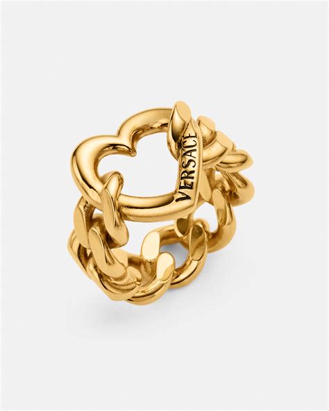 versace 18k gold ring|versace ring mit herz.